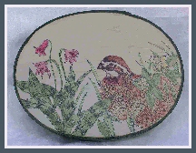 Quail on a Bentwood Box
