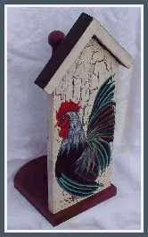 Country rooster paper towel holder